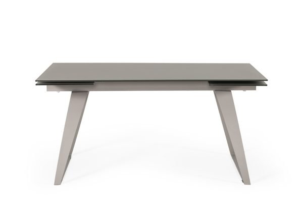 Modrest Pittson - Modern Extendable Grey Glass Dining Table - Image 3