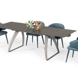 Modrest Pittson - Modern Extendable Grey Glass Dining Table