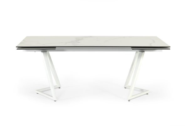 Modrest Farrell - Modern White Ceramic Extendable Dining Table - Image 5