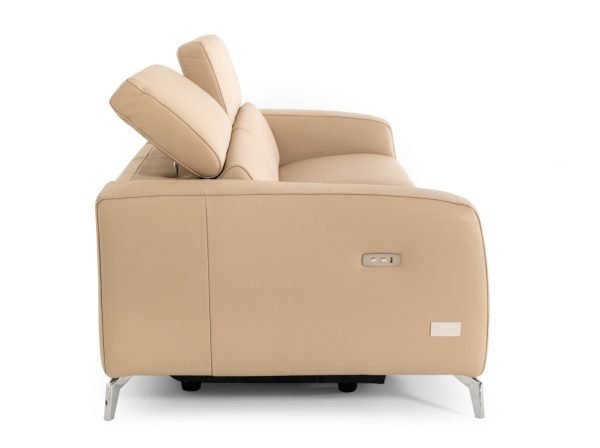 Coronelli Collezioni Turin - Cappuccino Leather 2-Seater 91" Recliner Sofa - Image 4