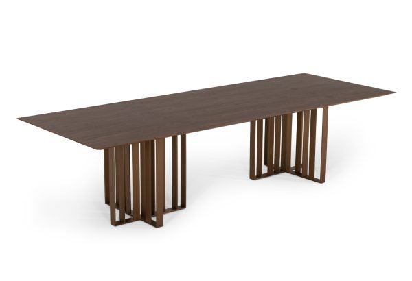 Modrest Livia - Modern Wenge & Gold Stainless Steel Dining Table - Image 3