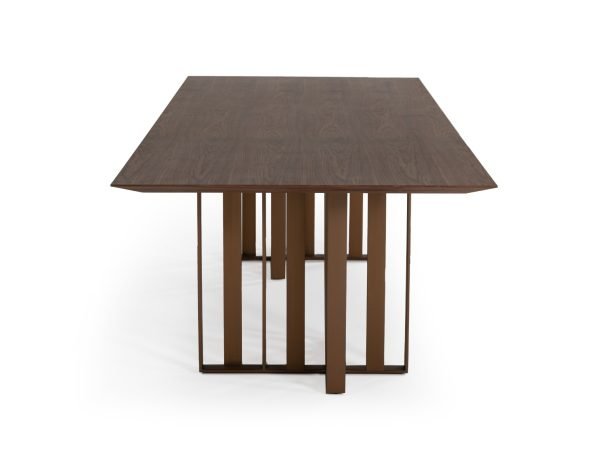 Modrest Livia - Modern Wenge & Gold Stainless Steel Dining Table - Image 4