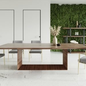 Modrest Channa - Modern Walnut Dining Table