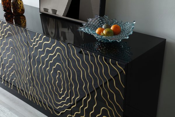 Modrest Jonah- Modern Black and Gold Buffet