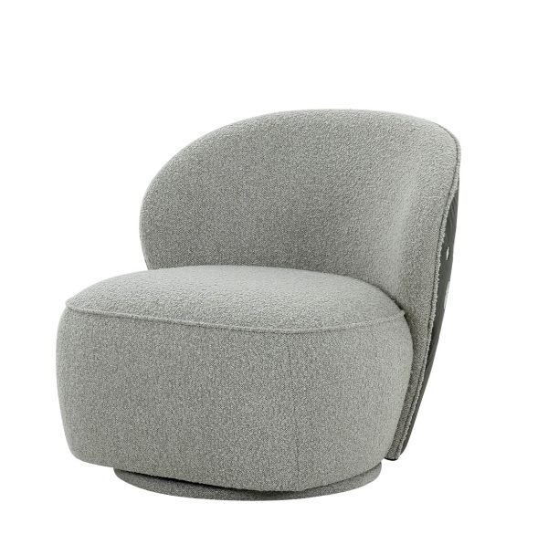 Divani Casa Allis - Glam Grey and Black Fabric Swivel Accent Chair