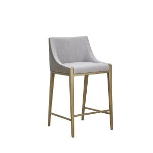 Modrest Fairview - Contemporary Grey + Brass Counter Stool