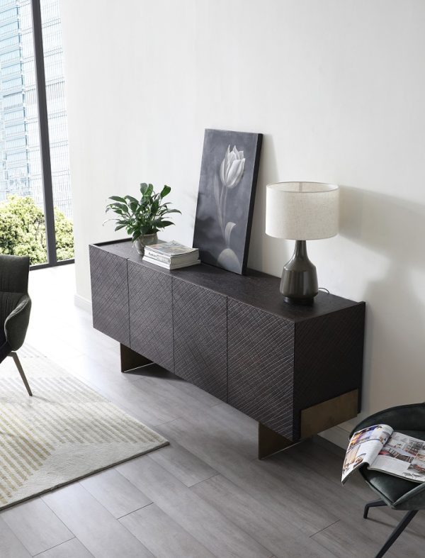 Modrest Gerald- Modern Brown Ash and Antique Cooper Buffet - Image 2