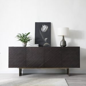 Modrest Gerald- Modern Brown Ash and Antique Cooper Buffet