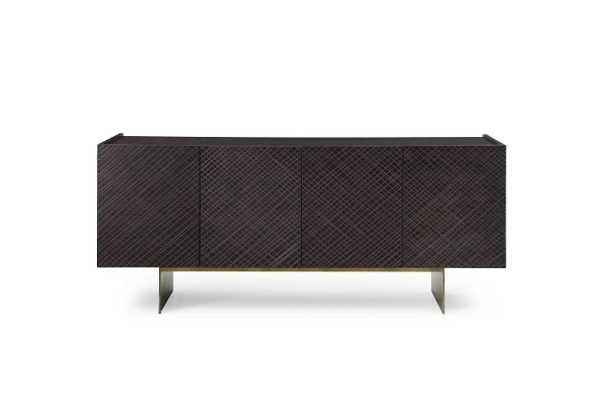 Modrest Gerald- Modern Brown Ash and Antique Cooper Buffet - Image 3