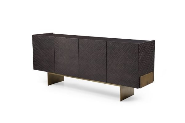 Modrest Gerald- Modern Brown Ash and Antique Cooper Buffet - Image 4