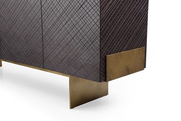 Modrest Gerald- Modern Brown Ash and Antique Cooper Buffet - Image 5