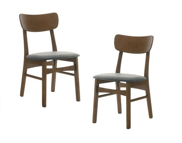 Modrest Castillo - Modern Walnut and  Grey Side Dining Chair (Set of 2) - Image 4
