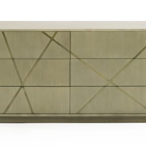 Modrest Nixa - Modern Wide Birch + Brushed Bronze Dresser