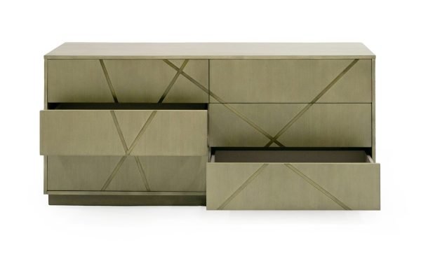 Modrest Nixa - Modern Wide Birch + Brushed Bronze Dresser - Image 3
