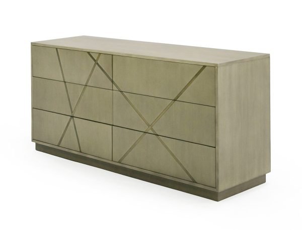 Modrest Nixa - Modern Wide Birch + Brushed Bronze Dresser - Image 4