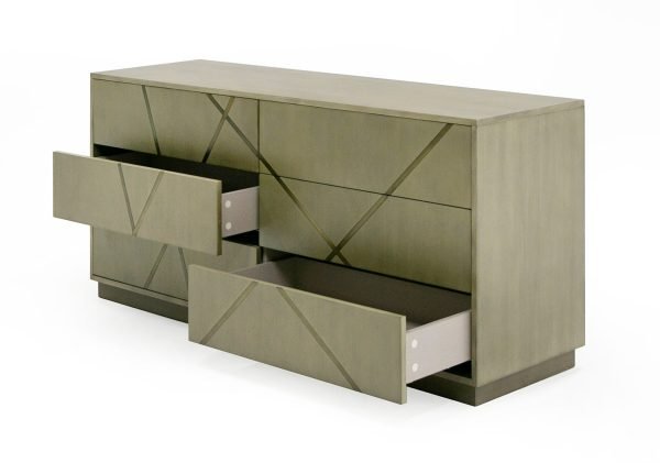 Modrest Nixa - Modern Wide Birch + Brushed Bronze Dresser - Image 2