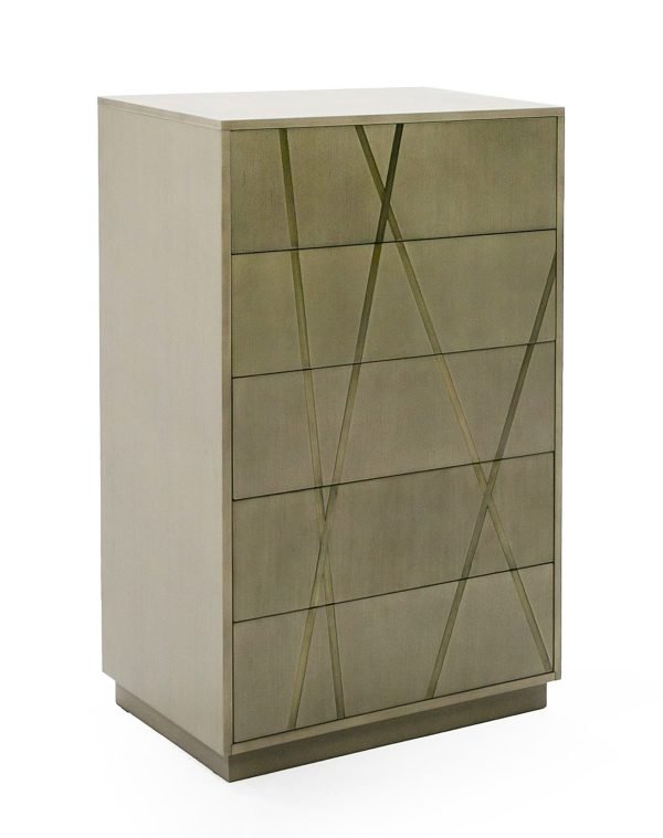 Modrest Nixa - Modern Wide Birch + Brushed Bronze Chest - Image 3