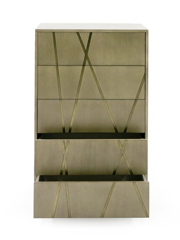 Modrest Nixa - Modern Wide Birch + Brushed Bronze Chest - Image 4