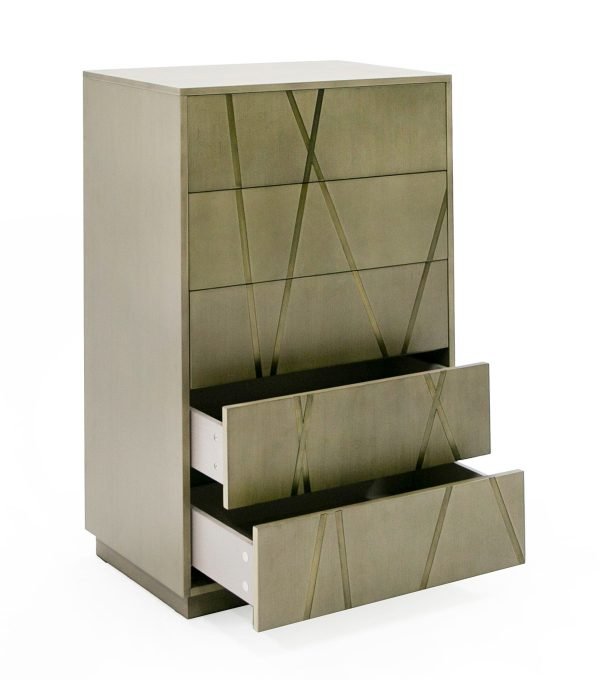 Modrest Nixa - Modern Wide Birch + Brushed Bronze Chest - Image 2