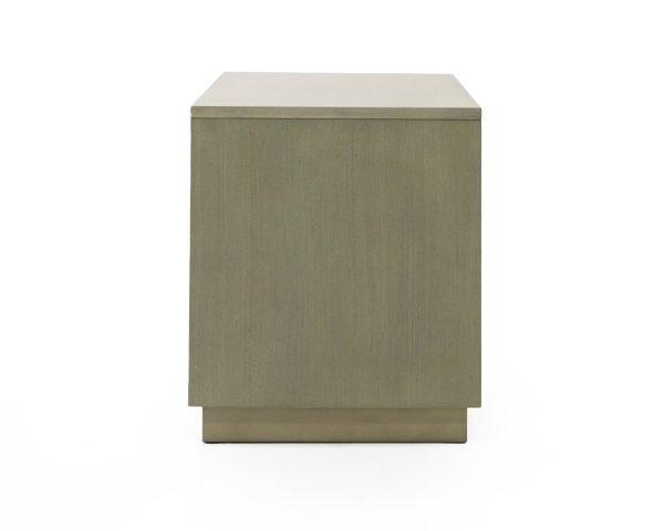 Modrest Nixa - Modern Wide Birch + Brushed Bronze Nightstand - Image 5
