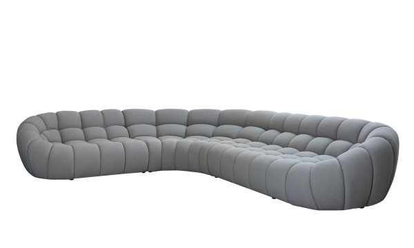Divani Casa Yolonda - Modern Light Grey Curved Sectional Sofa - Image 2