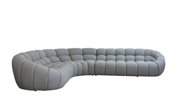 Divani Casa Yolonda - Modern Light Grey Curved Sectional Sofa - Image 3