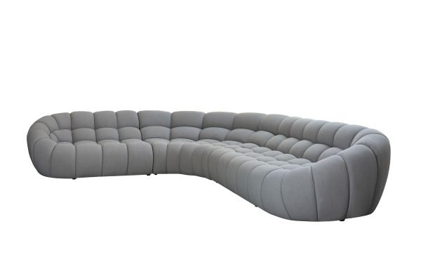 Divani Casa Yolonda - Modern Light Grey Curved Sectional Sofa - Image 4