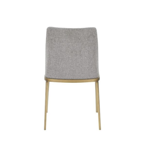 Modrest Brent- Contemporary Light Grey Fabric + Brass Dining Chair Set of 2 - Image 3