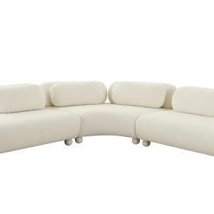 Divani Casa Gilbert - Contemporary White Fabric Modular Sectional Sofa