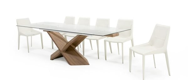 Modrest Scott - Modern Walnut and Glass Extendable 70.5"/106" Dining Table - Image 4