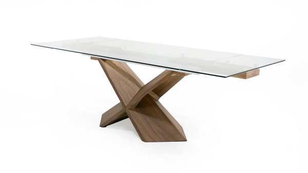 Modrest Scott - Modern Walnut and Glass Extendable 70.5"/106" Dining Table - Image 2