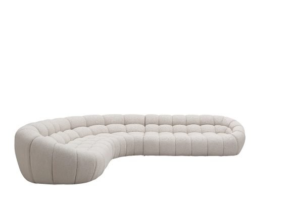 Divani Casa Yolonda - Modern Beige Curved Sectional Sofa - Image 2