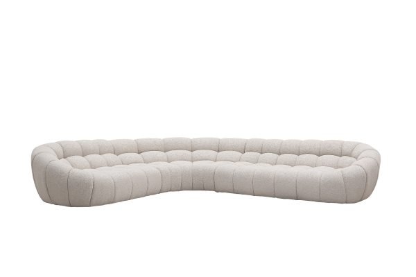 Divani Casa Yolonda - Modern Beige Curved Sectional Sofa - Image 3