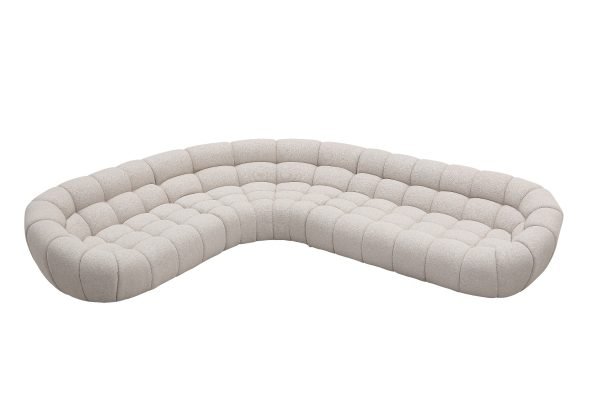 Divani Casa Yolonda - Modern Beige Curved Sectional Sofa - Image 4