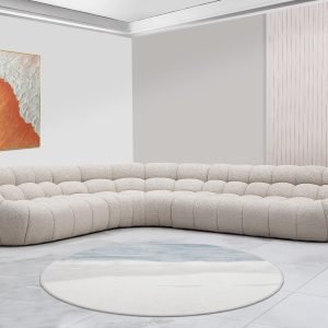 Divani Casa Yolonda - Modern Beige Curved Sectional Sofa