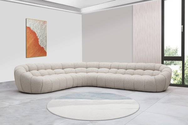 Divani Casa Yolonda - Modern Beige Curved Sectional Sofa