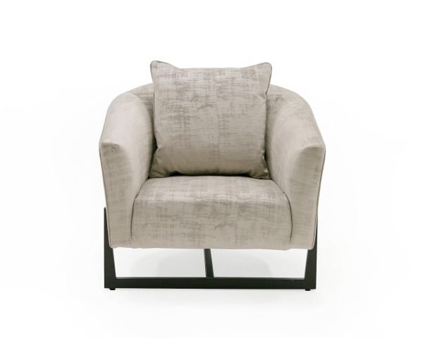 Modrest Forbis - Contemporary Grey Fabric Accent Chair - Image 5