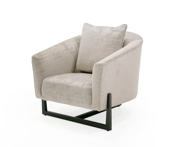 Modrest Forbis - Contemporary Grey Fabric Accent Chair - Image 4