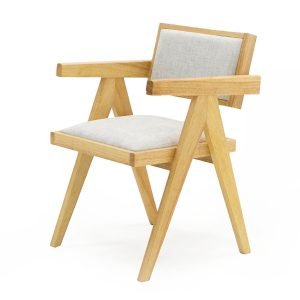 Modrest Fern - Modern Natural and Beige Dining Chair Set of 2