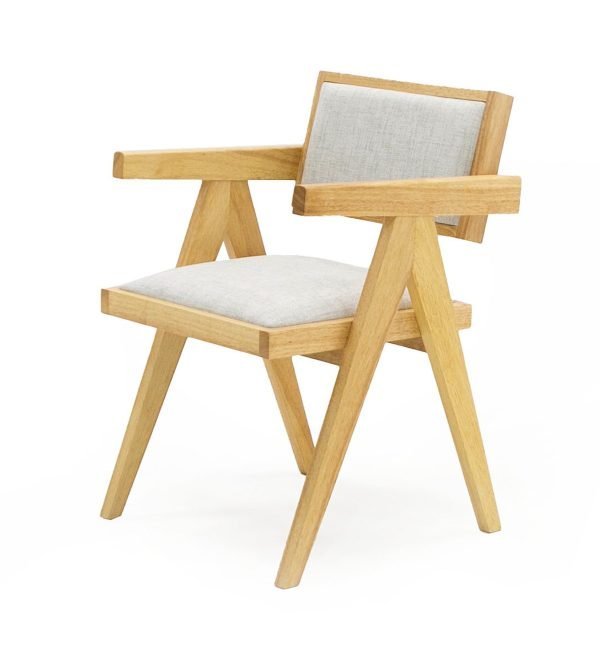 Modrest Fern - Modern Natural and Beige Dining Chair Set of 2