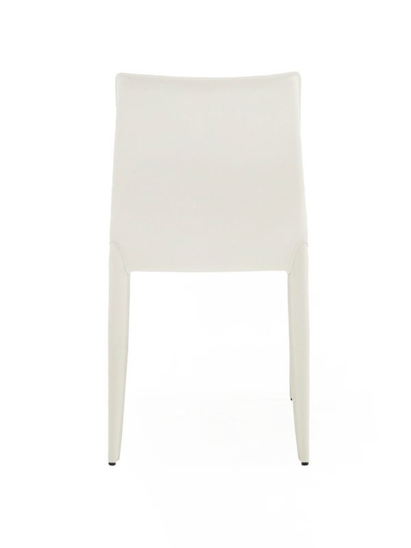 Modrest Halo - Modern Ivory Saddle Leather Dining Chair Set of 2 - Image 4