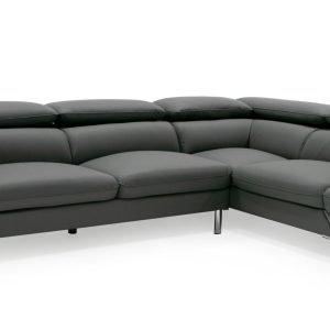 Divani Casa Seth - Modern Dark Grey Leather Right Facing Sectional Sofa