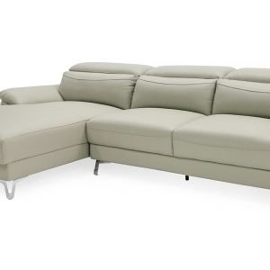 Divani Casa Sura - Modern Light Grey Leather Left Facing Sectional Sofa