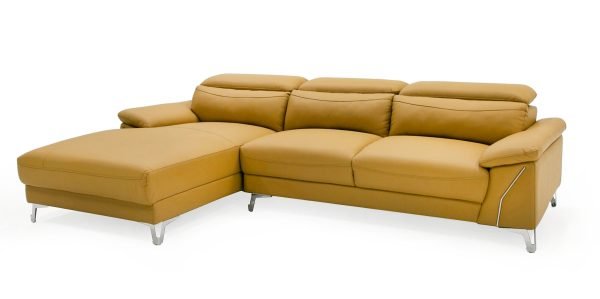 Divani Casa Sura - Modern Camel Leather Left Facing Sectional Sofa