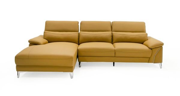 Divani Casa Sura - Modern Camel Leather Left Facing Sectional Sofa - Image 2