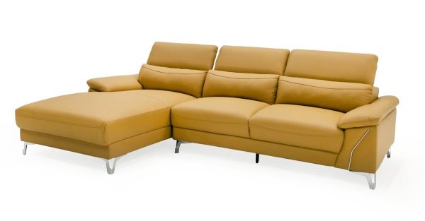 Divani Casa Sura - Modern Camel Leather Left Facing Sectional Sofa - Image 4