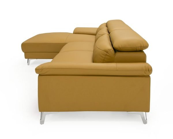 Divani Casa Sura - Modern Camel Leather Left Facing Sectional Sofa - Image 5