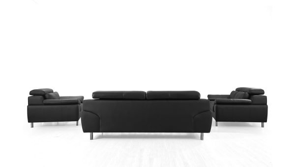 Divani Casa Grange - Modern Black Leather Sofa Set - Image 4