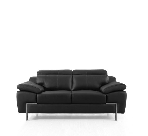 Divani Casa Grange - Modern Black Leather Sofa Set - Image 5