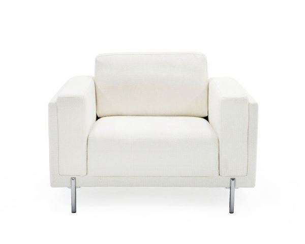 Divani Casa Schmidt - Modern Off White Fabric Chair - Image 2